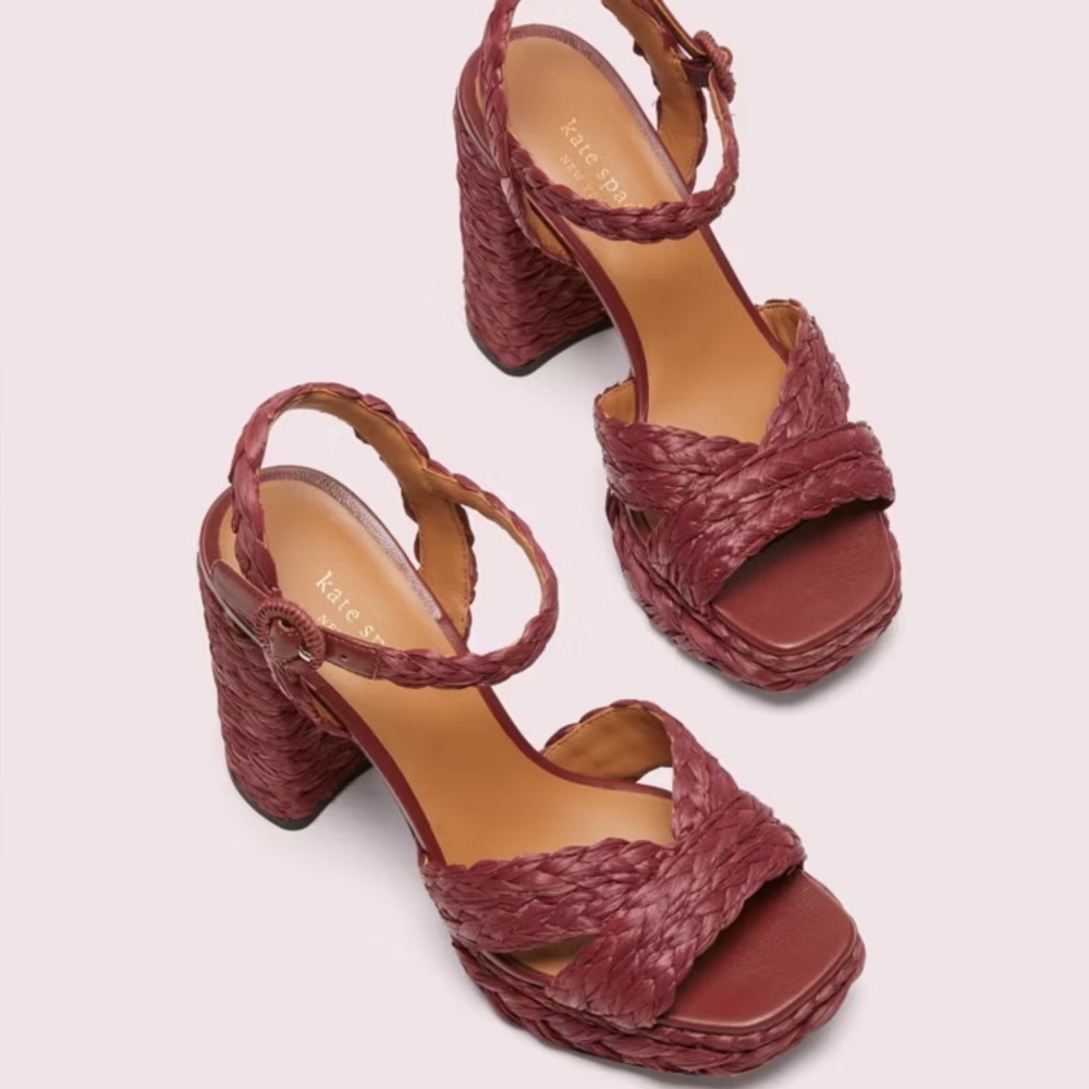 Kate Spade Disco Raffia Platform Sandals size 10